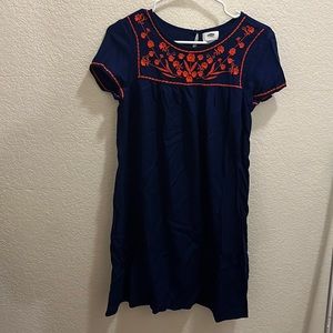 Blue and orange floral dress